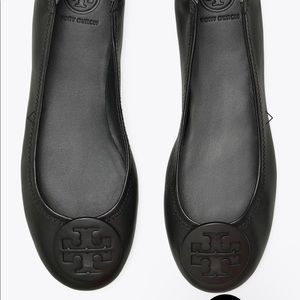 Gorgeous Tory Burch Black Minnie Travel Ballet Flats Size 8.5